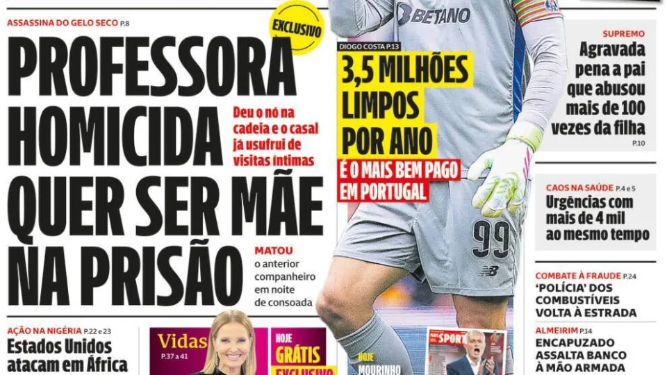 Homicida deseja ser mãe na prisão; Ameaça do amianto persiste